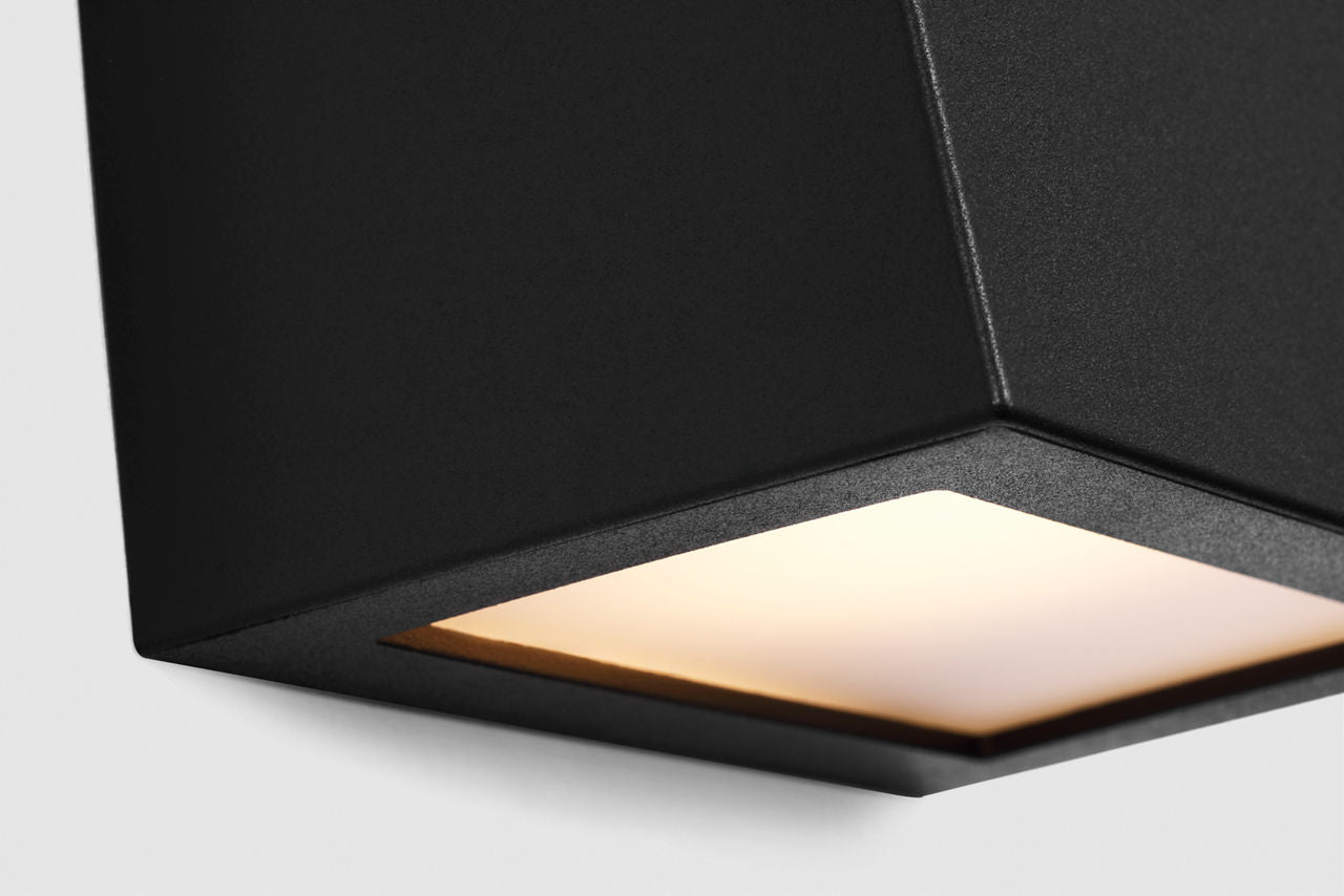 Kakudo Large LED Wall Lantern Textured Black Bulbs Inc