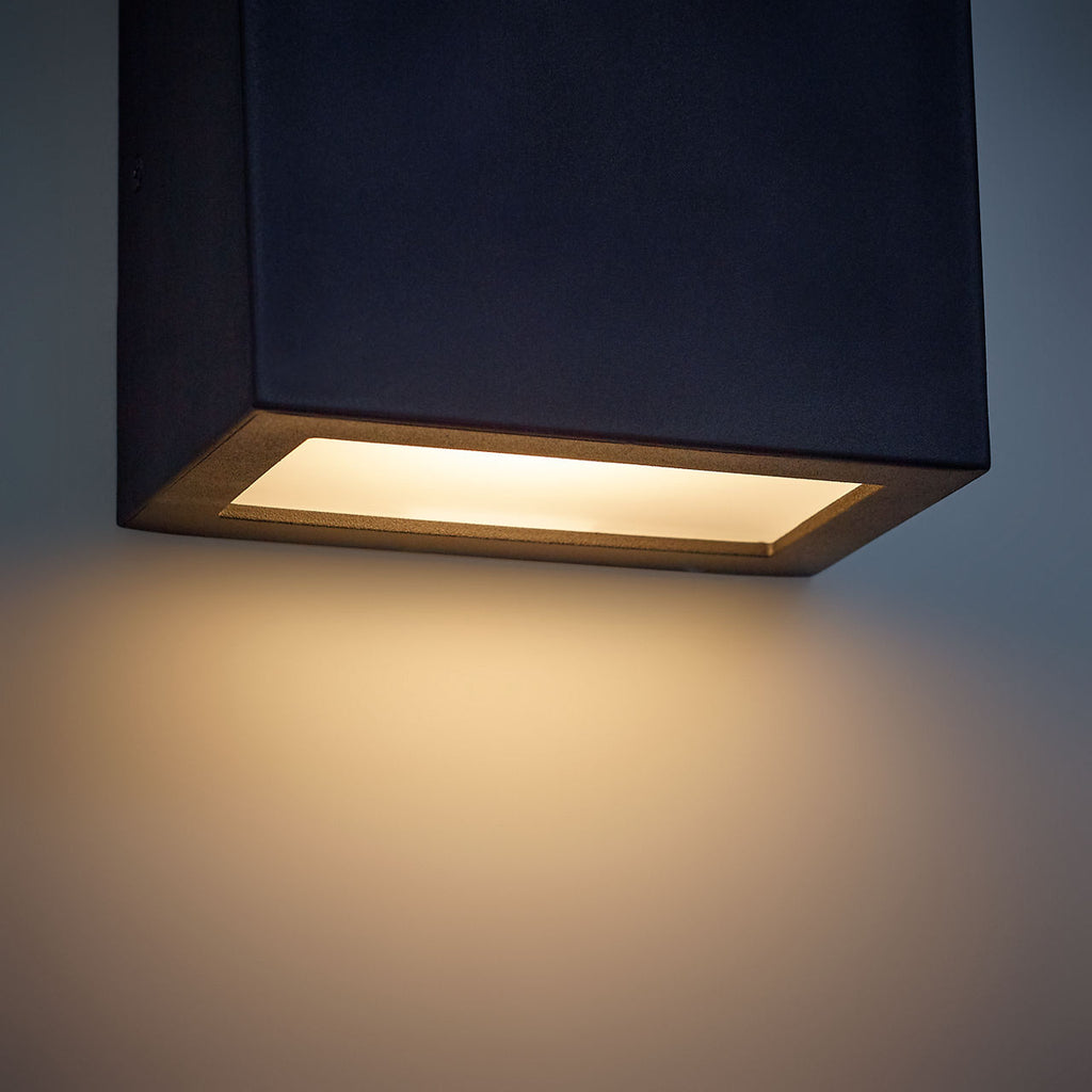 Kakudo Large LED Wall Lantern Textured Black Bulbs Inc
