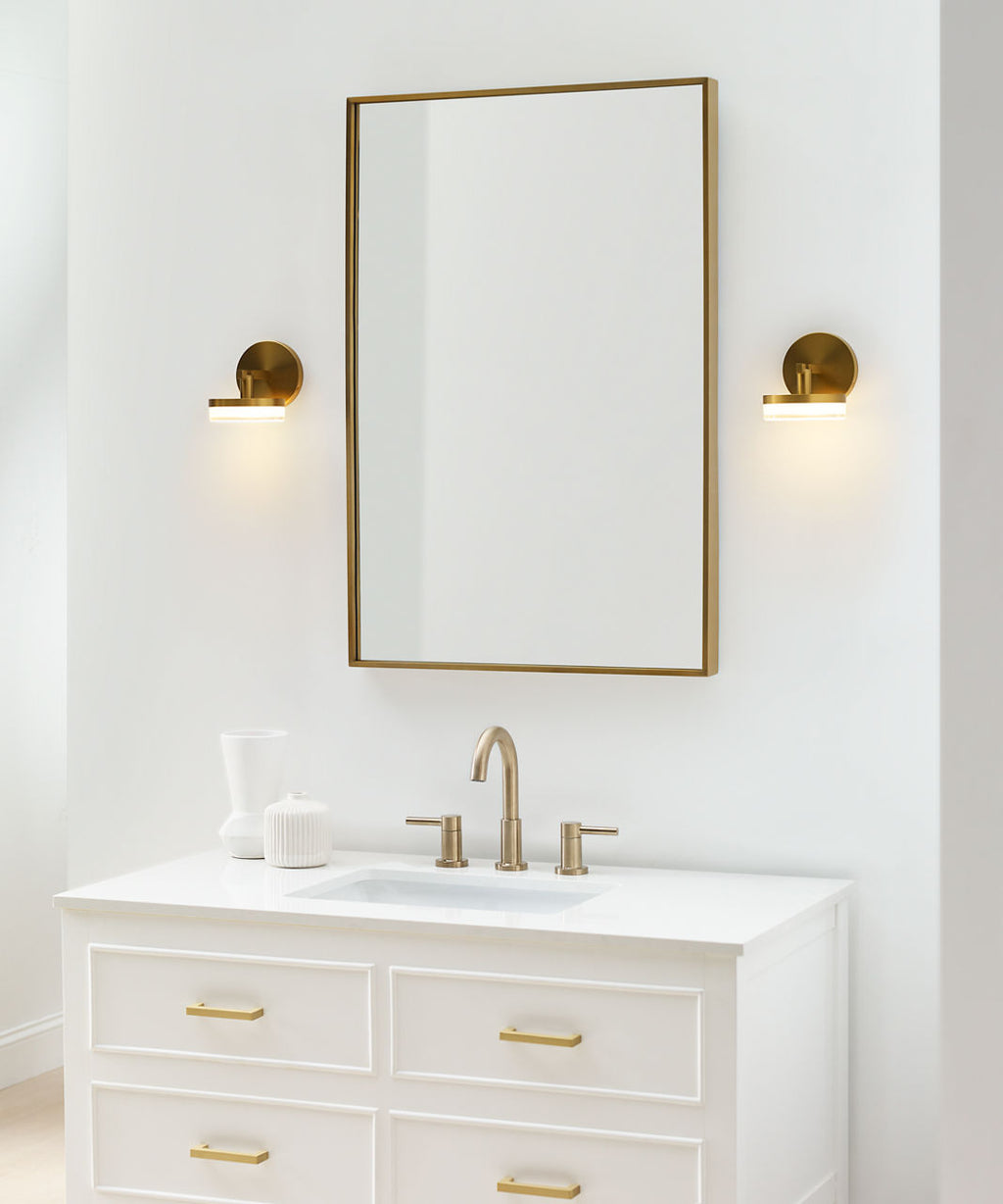 Khan Small Sconce Burnished Brass Bulbs Inc