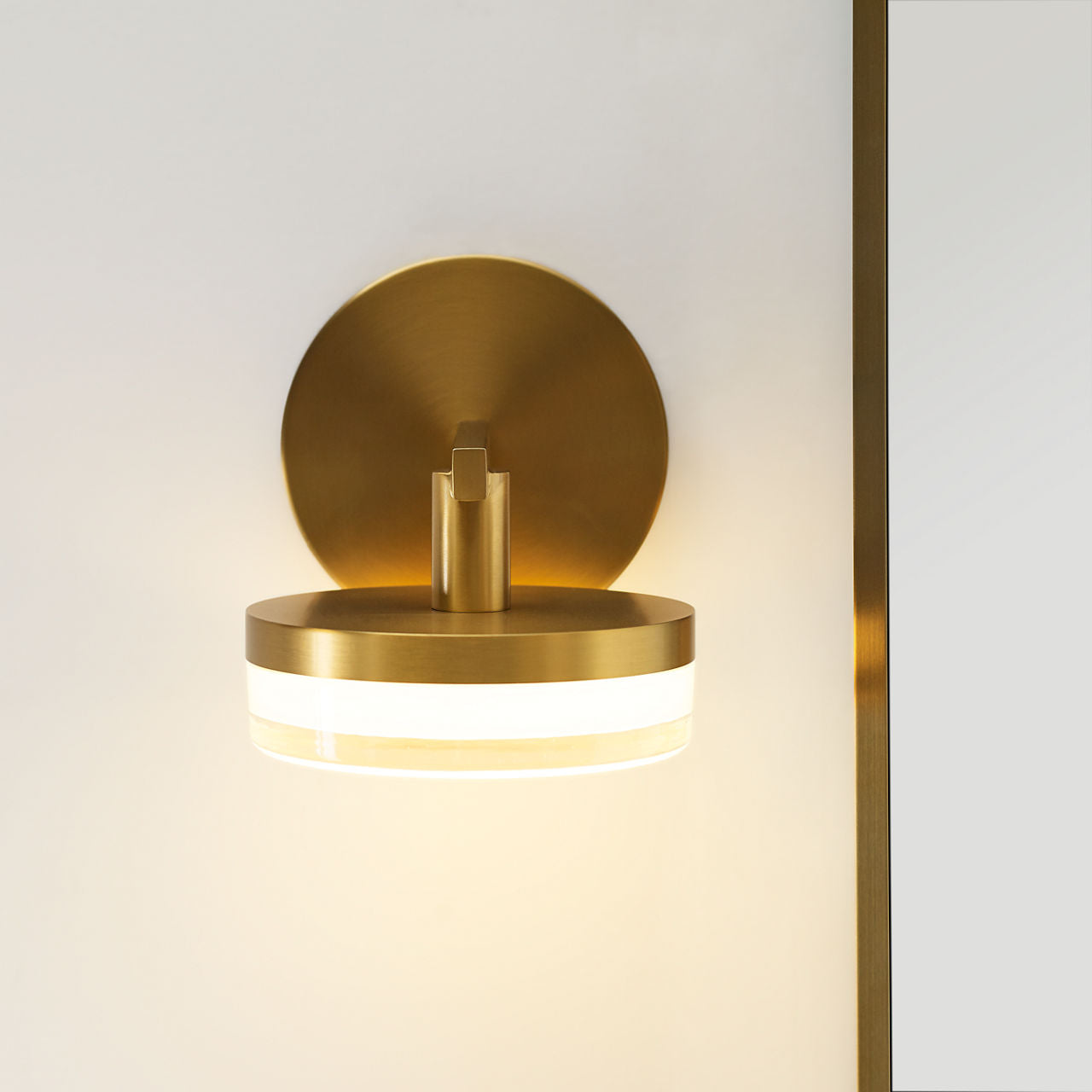 Khan Small Sconce Burnished Brass Bulbs Inc