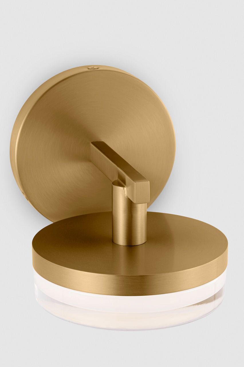 Khan Small Sconce Burnished Brass Bulbs Inc
