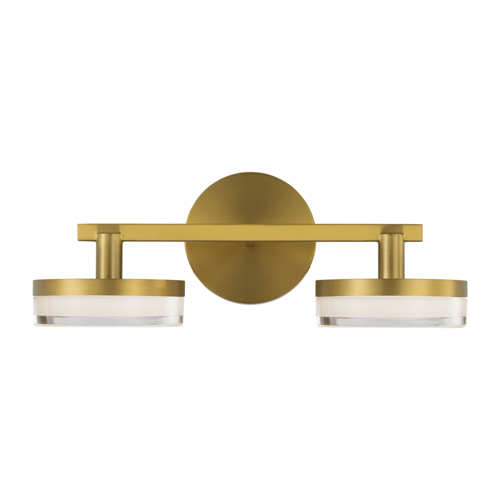 Khan 2 - Light Vanity Burnished Brass Bulbs Inc