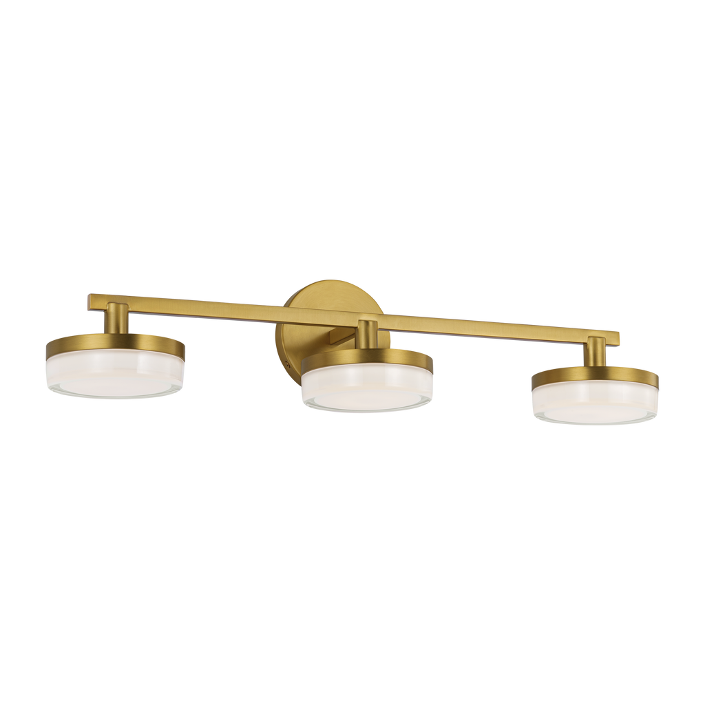 Khan 3 - Light Vanity Burnished Brass Bulbs Inc