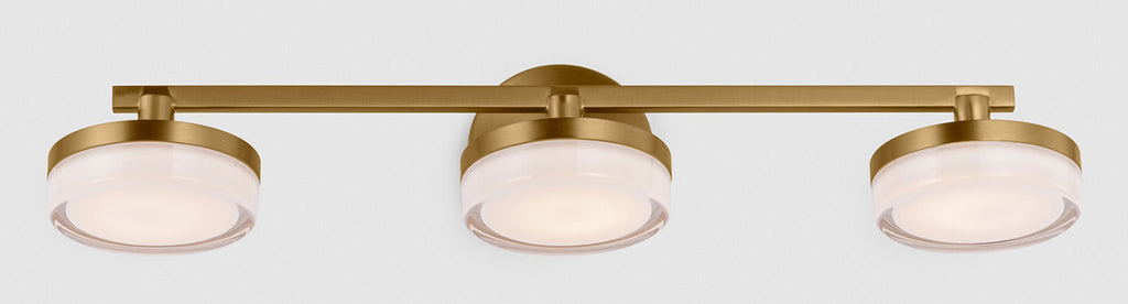 Khan 3 - Light Vanity Burnished Brass Bulbs Inc