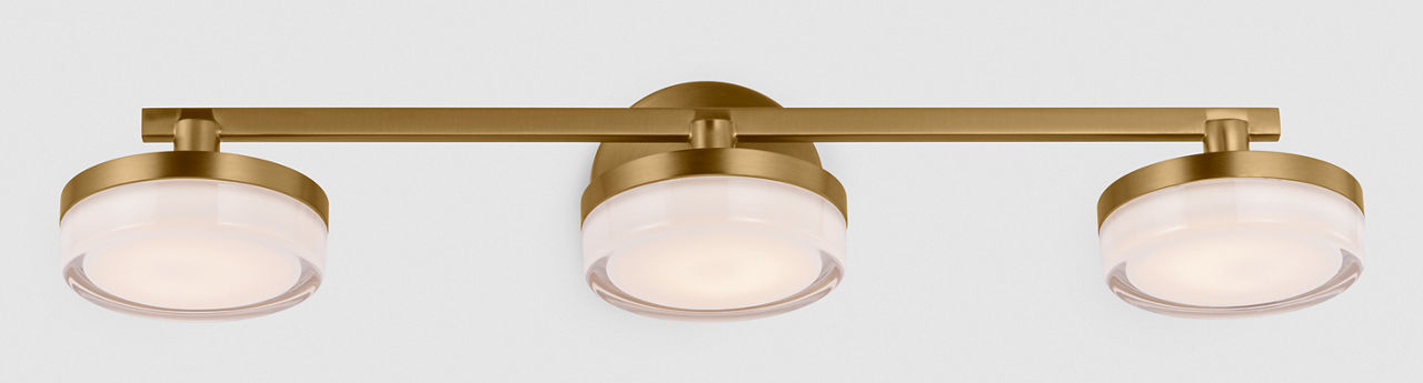 Khan 3 - Light Vanity Burnished Brass Bulbs Inc