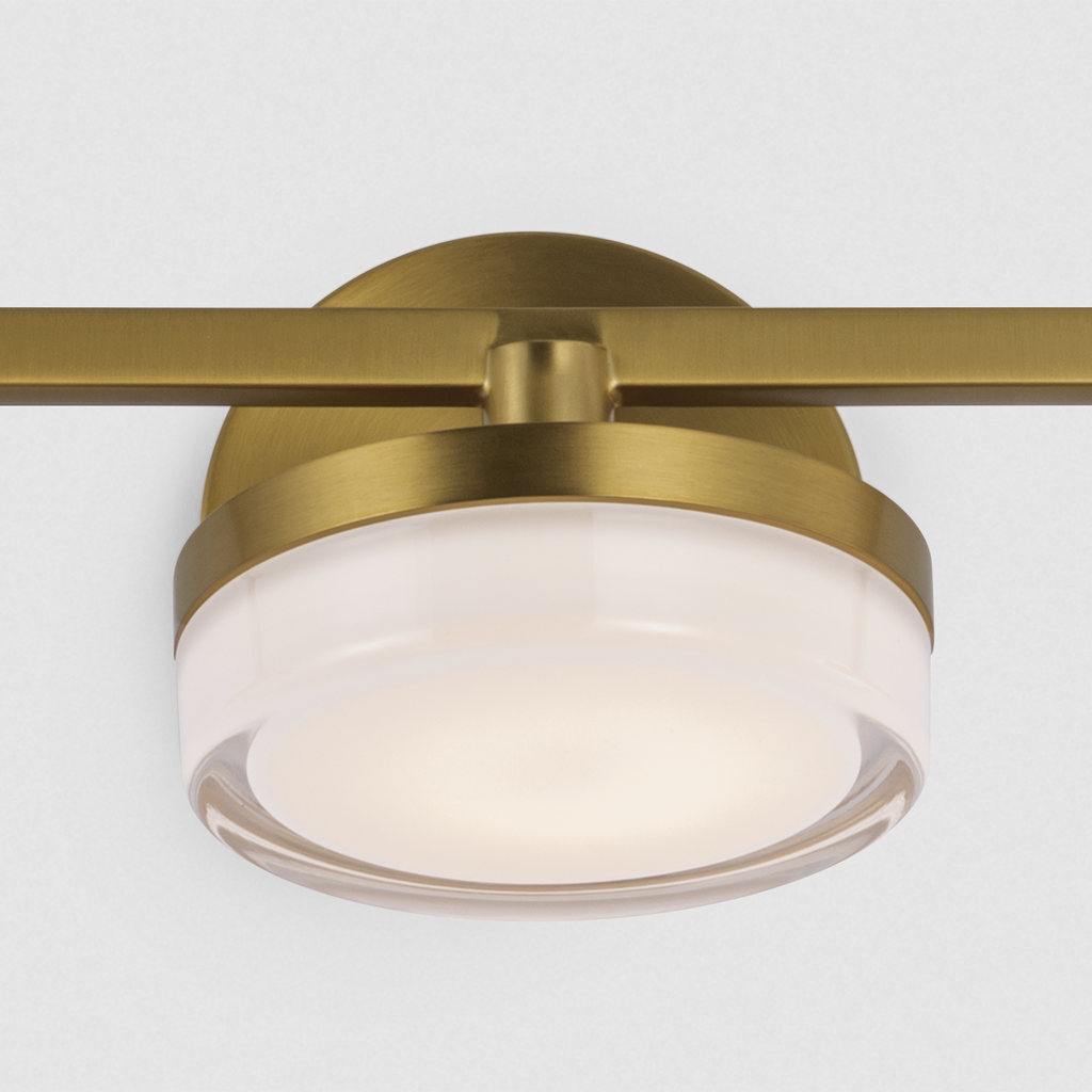 Khan 3 - Light Vanity Burnished Brass Bulbs Inc