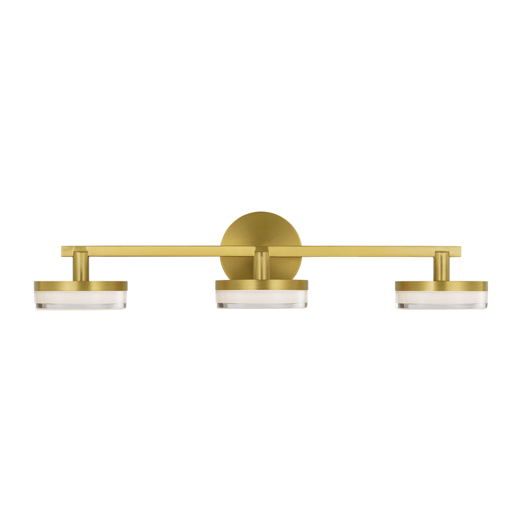 Khan 3 - Light Vanity Burnished Brass Bulbs Inc