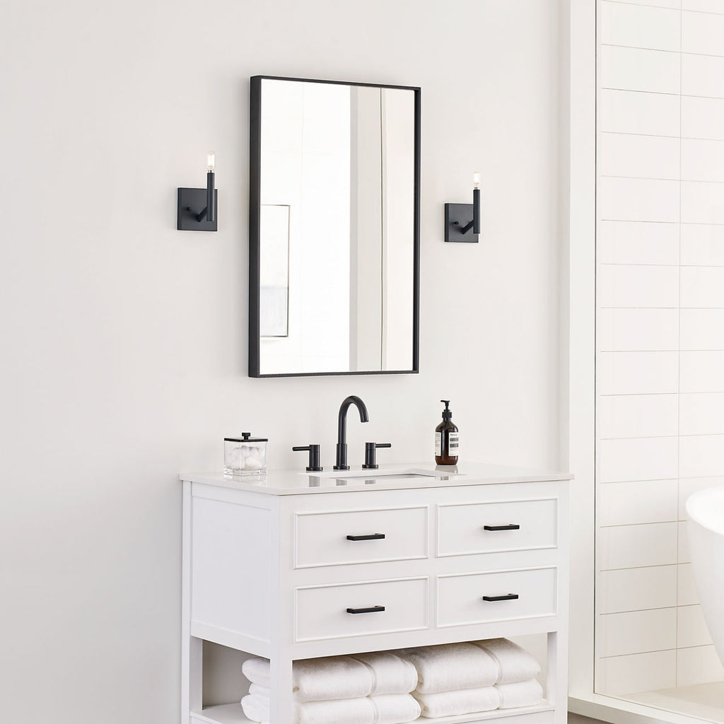 Vector One Light Wall / Bath Sconce Midnight Black