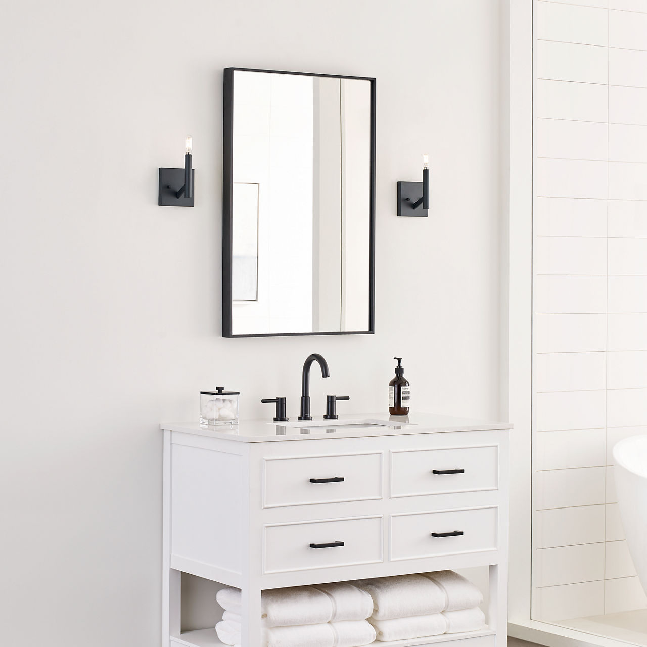 Vector One Light Wall / Bath Sconce Midnight Black