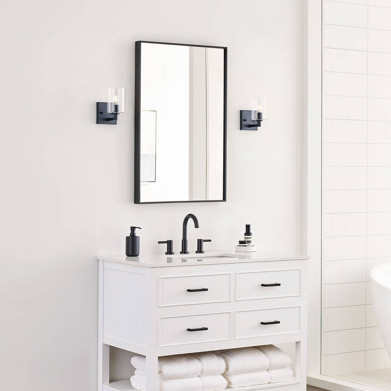 Fullton One Light Wall / Bath Sconce Midnight Black