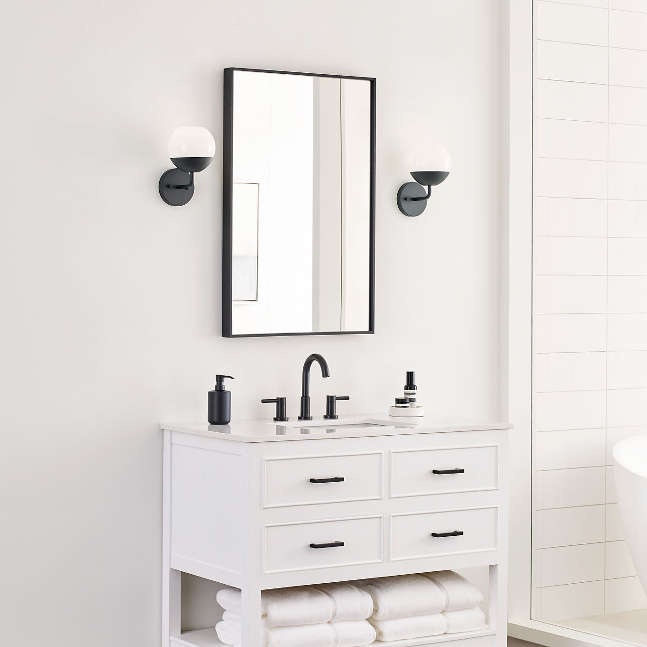 Alvin One Light Wall / Bath Sconce Midnight Black