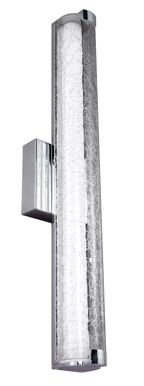Cutler 24" Crackle Glass LED Vanity Chrome Bulbs Inc