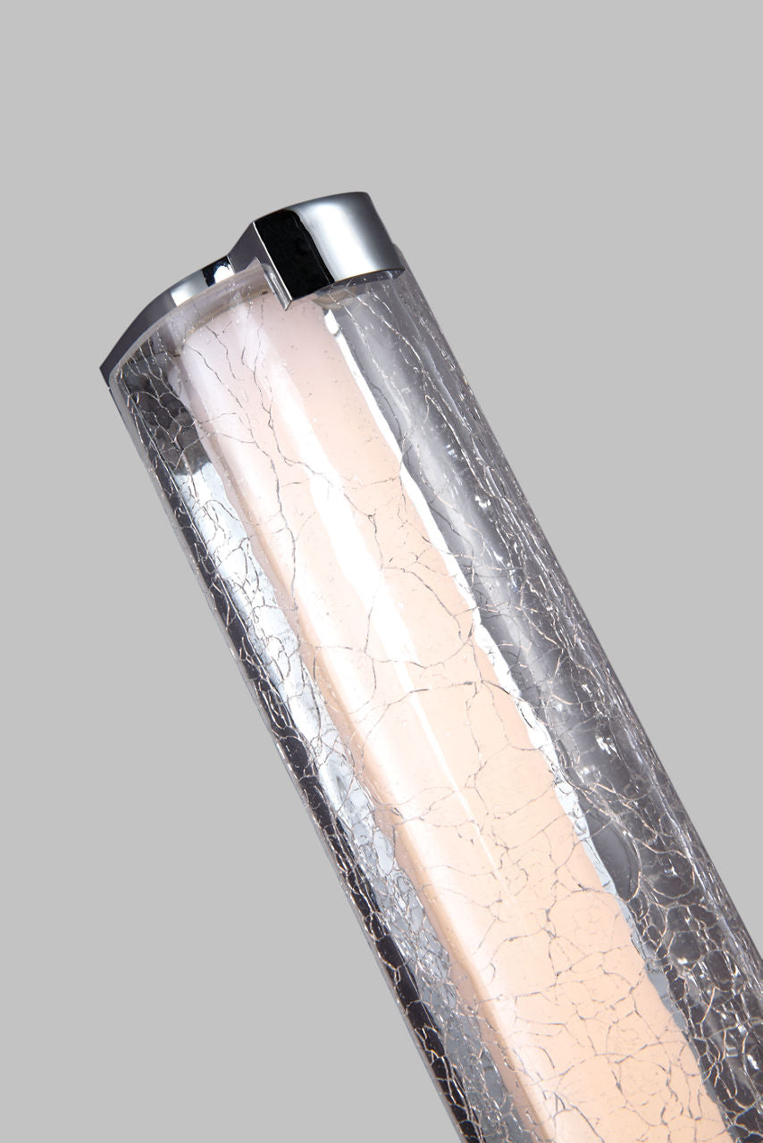 Cutler 24" Crackle Glass LED Vanity Chrome Bulbs Inc