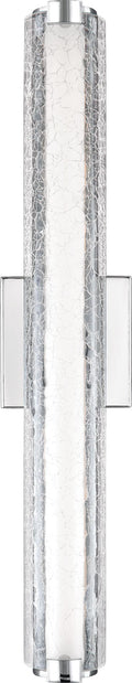 Cutler 24" Crackle Glass LED Vanity Chrome Bulbs Inc