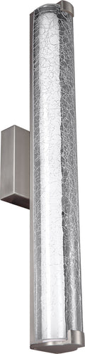 Cutler 24" Crackle Glass LED Vanity Satin Nickel Bulbs Included