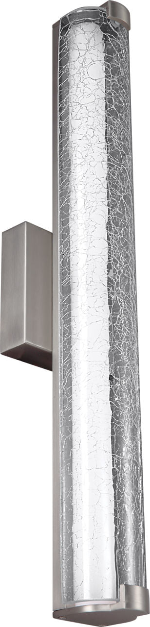 Cutler 24" Crackle Glass LED Vanity Satin Nickel Bulbs Included