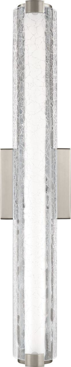 Cutler 24" Crackle Glass LED Vanity Satin Nickel Bulbs Included