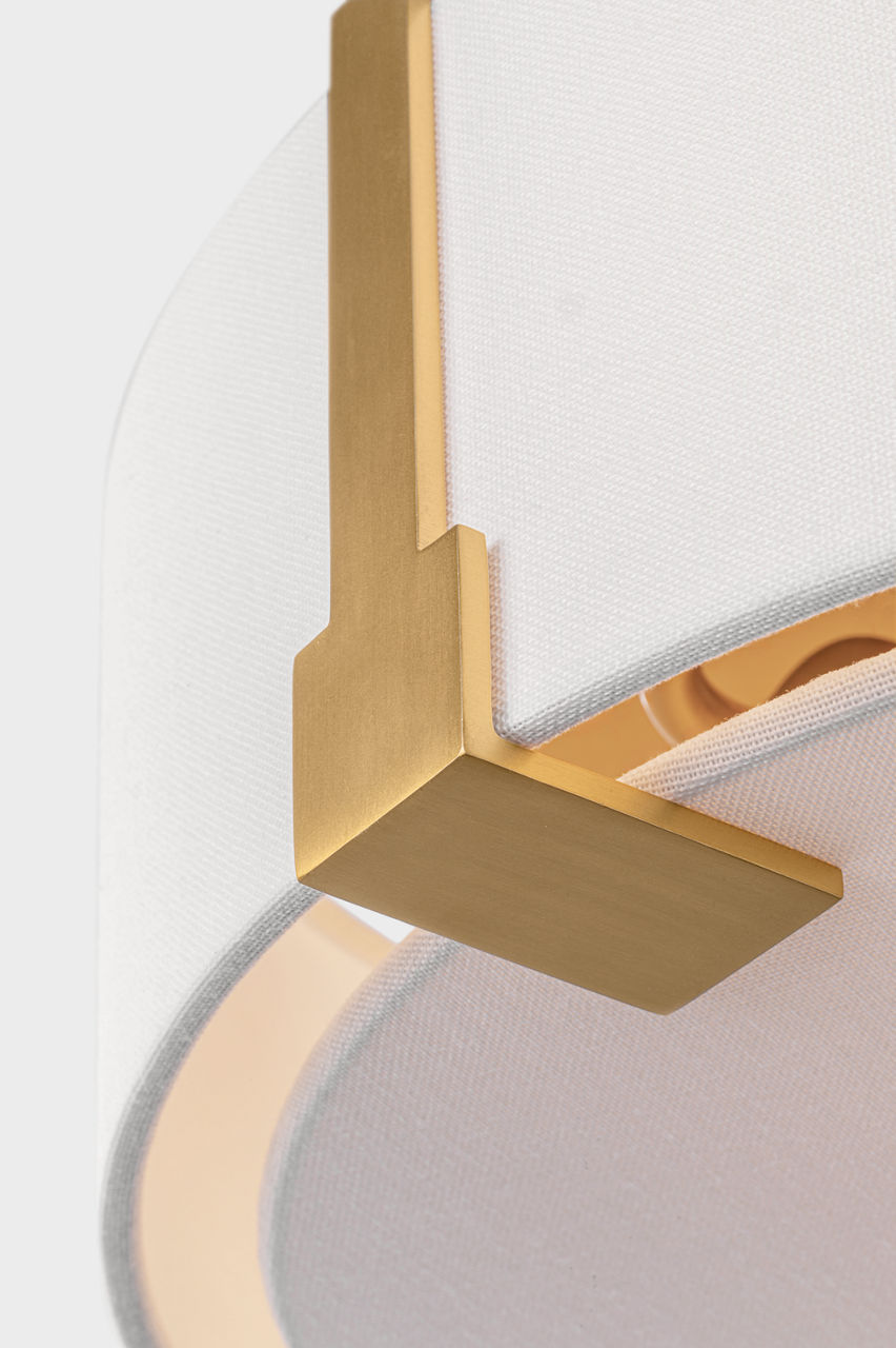 Bergen Medium Flush Mount Burnished Brass
