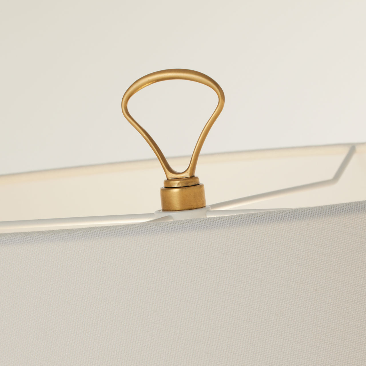 Griffin Large Floor Lamp | Hand-Rubbed Antique Brass and Saddle Leather | Linen Shade