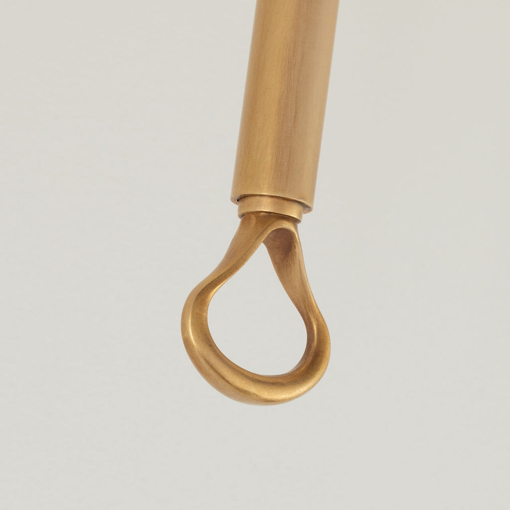 Griffin Sconce | Hand-Rubbed Antique Brass and Saddle Leather | Linen Shade