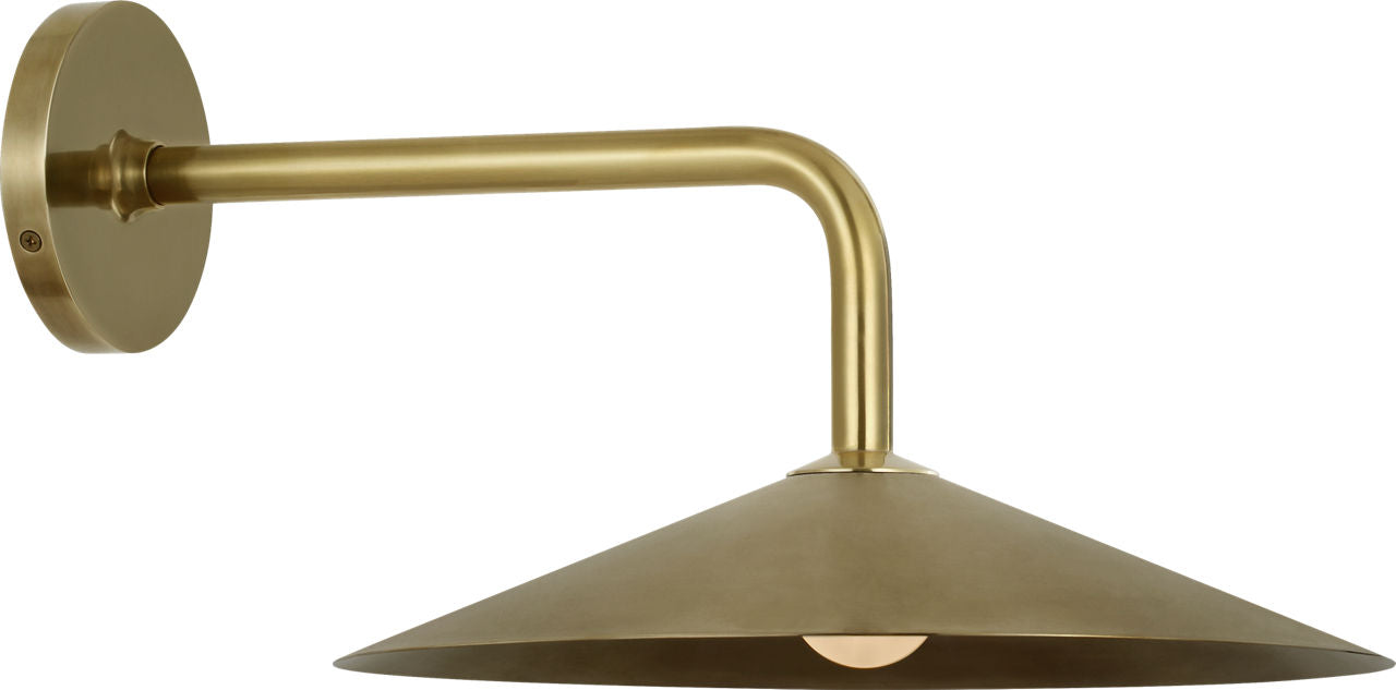 Ponce 9" Sconce | Hand-Rubbed Antique Brass | Hand-Rubbed Antique Brass Shade