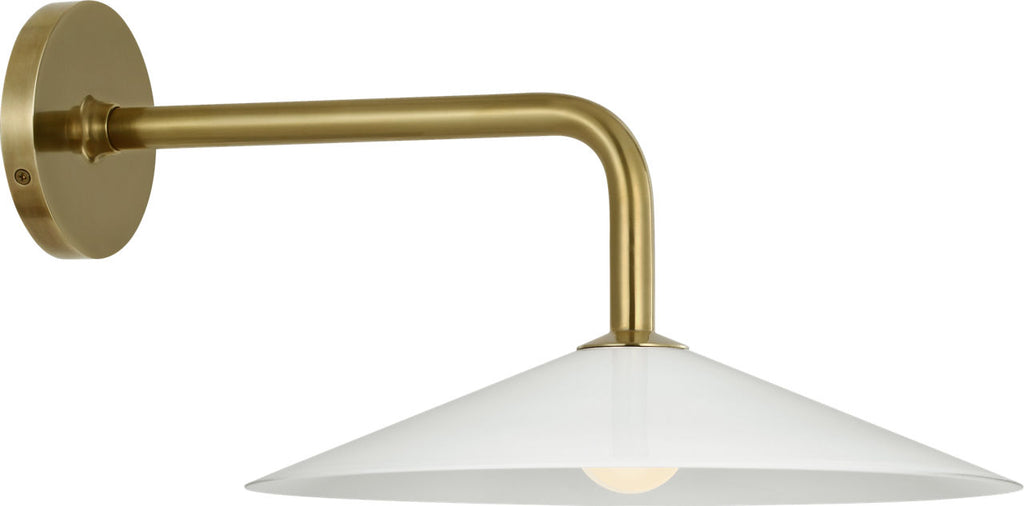 Ponce 9" Sconce | Hand-Rubbed Antique Brass | Milk White Glass Shade