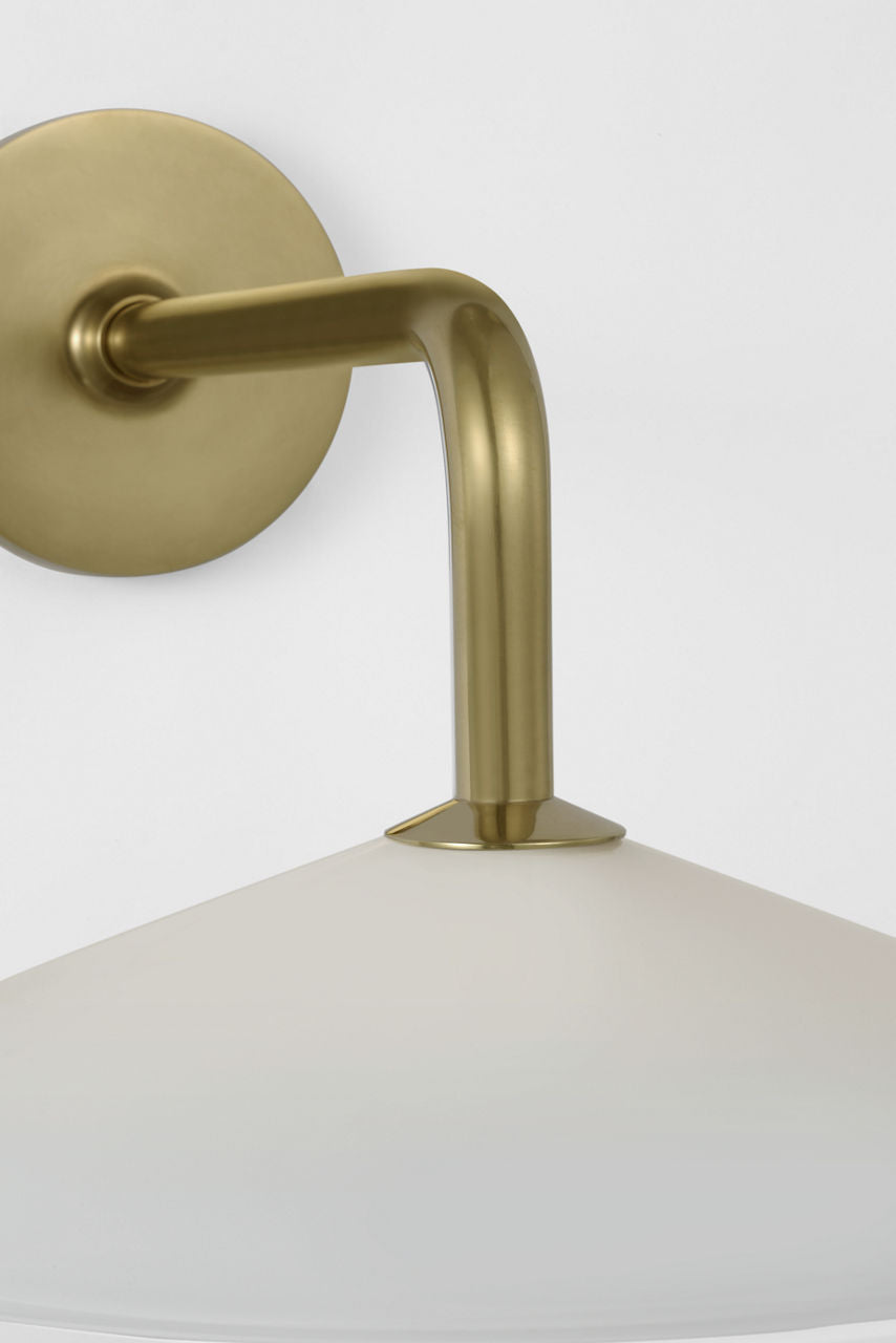 Ponce 9" Sconce | Hand-Rubbed Antique Brass | Milk White Glass Shade