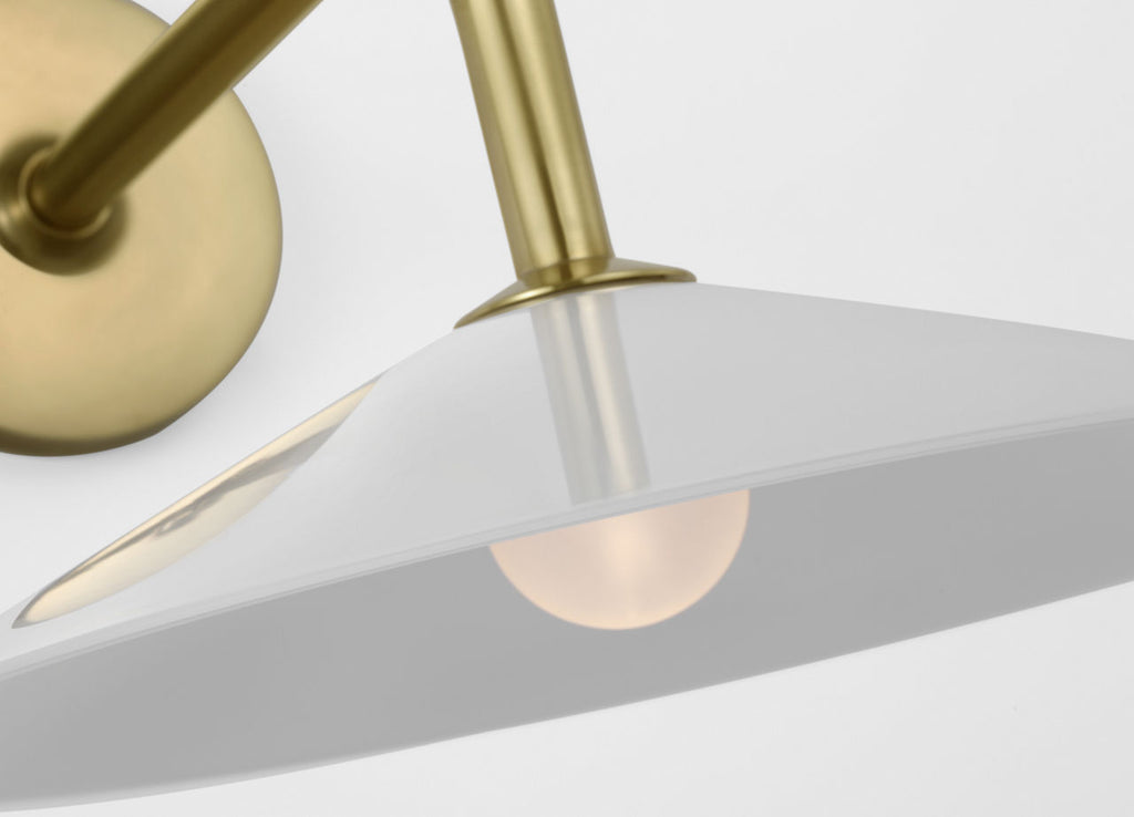 Ponce 9" Sconce | Hand-Rubbed Antique Brass | Milk White Glass Shade