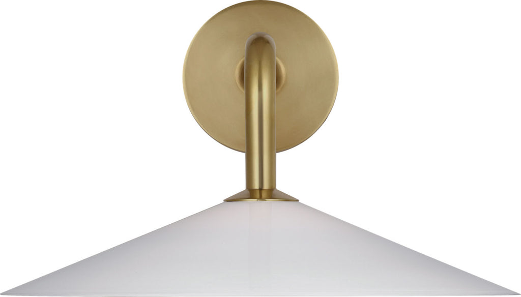 Ponce 9" Sconce | Hand-Rubbed Antique Brass | Milk White Glass Shade