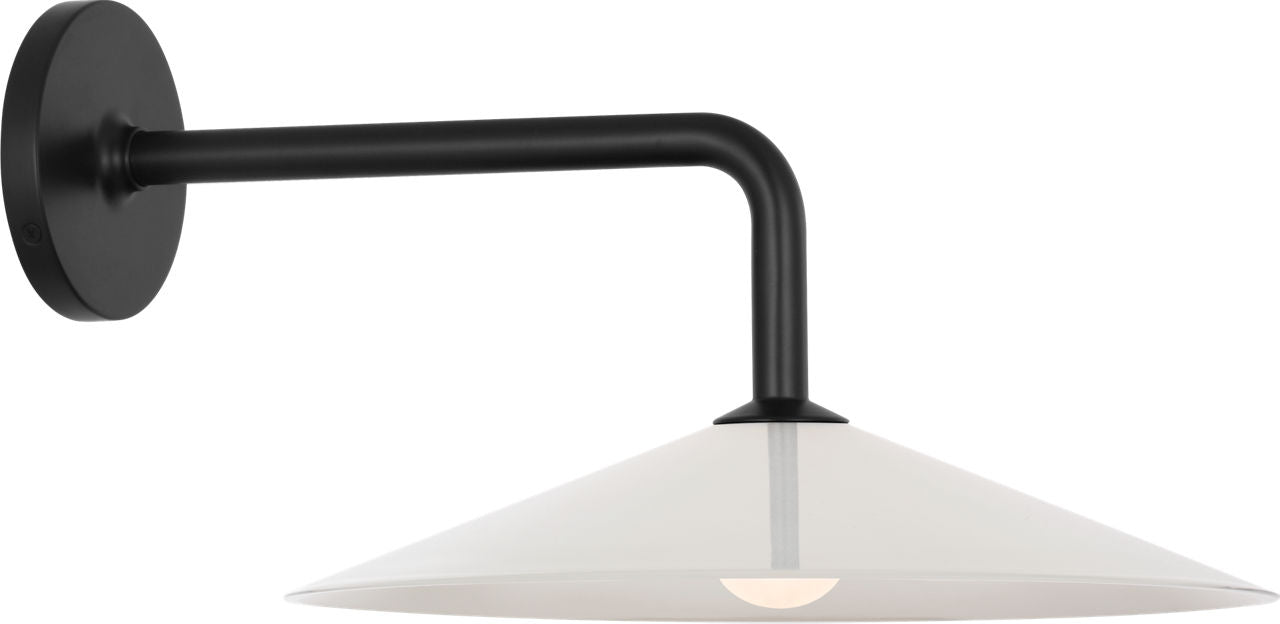 Ponce 9" Sconce | Modern Iron | Milk White Glass Shade