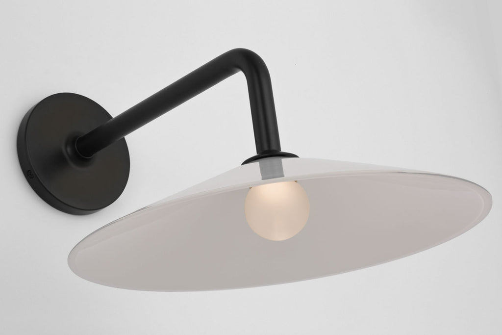 Ponce 9" Sconce | Modern Iron | Milk White Glass Shade