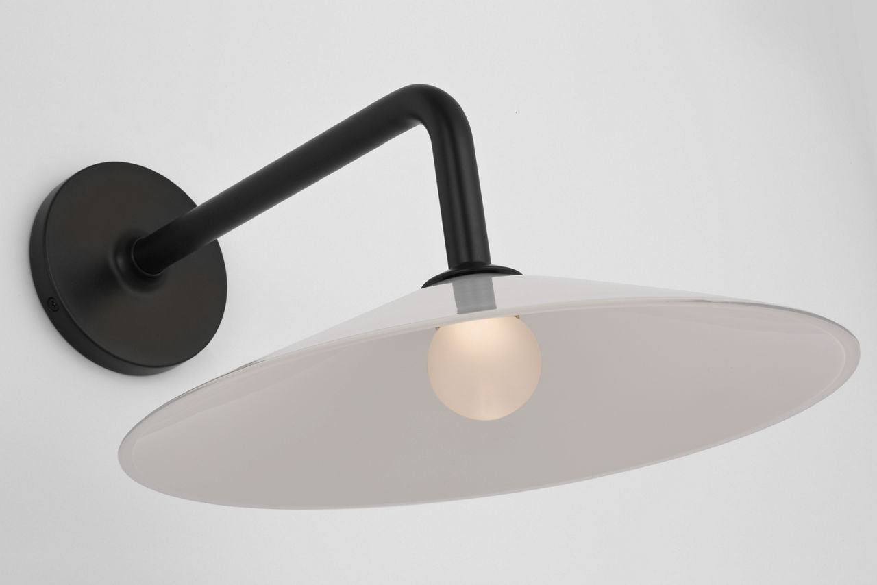 Ponce 9" Sconce | Modern Iron | Milk White Glass Shade