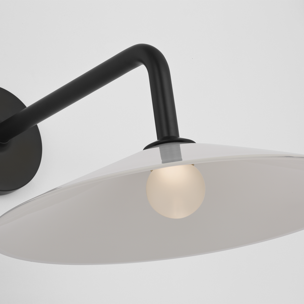 Ponce 9" Sconce | Modern Iron | Milk White Glass Shade