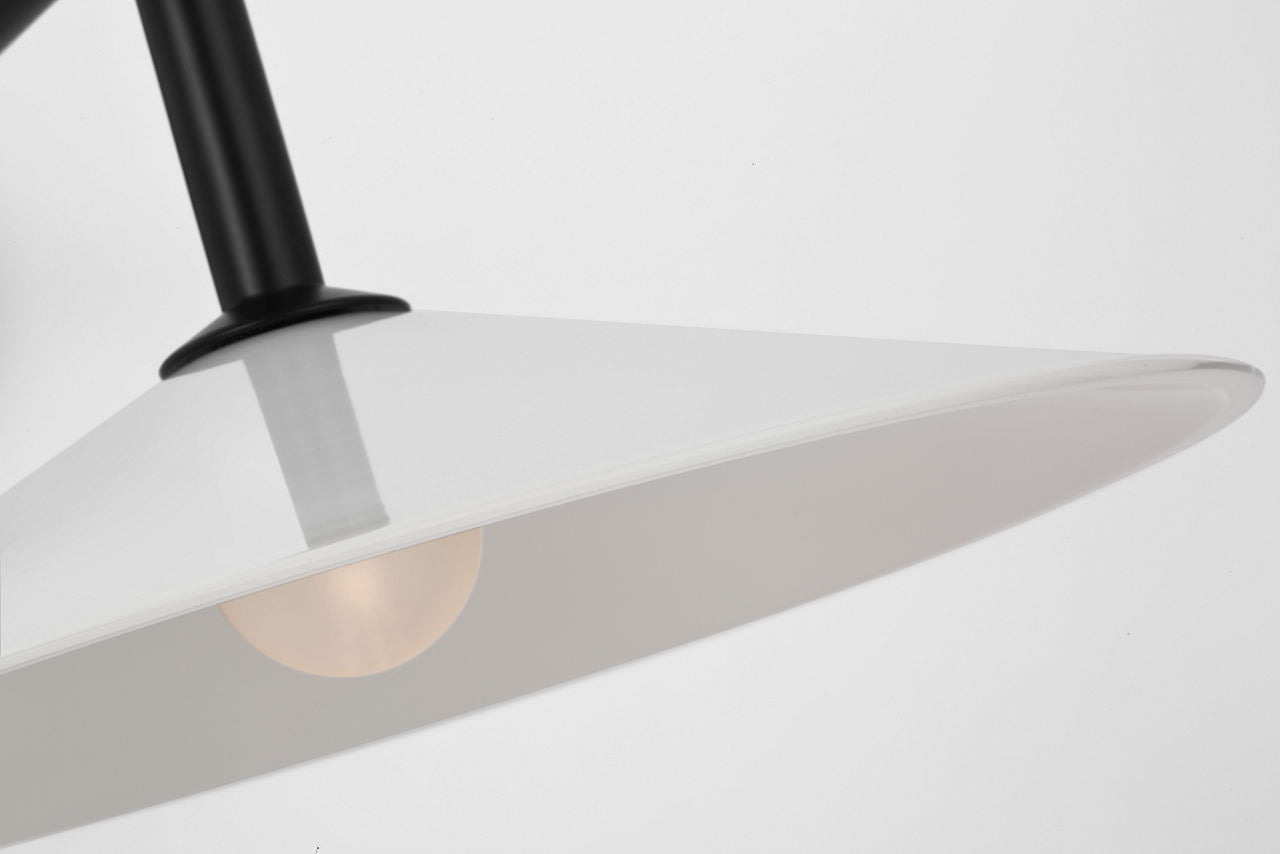 Ponce 9" Sconce | Modern Iron | Milk White Glass Shade