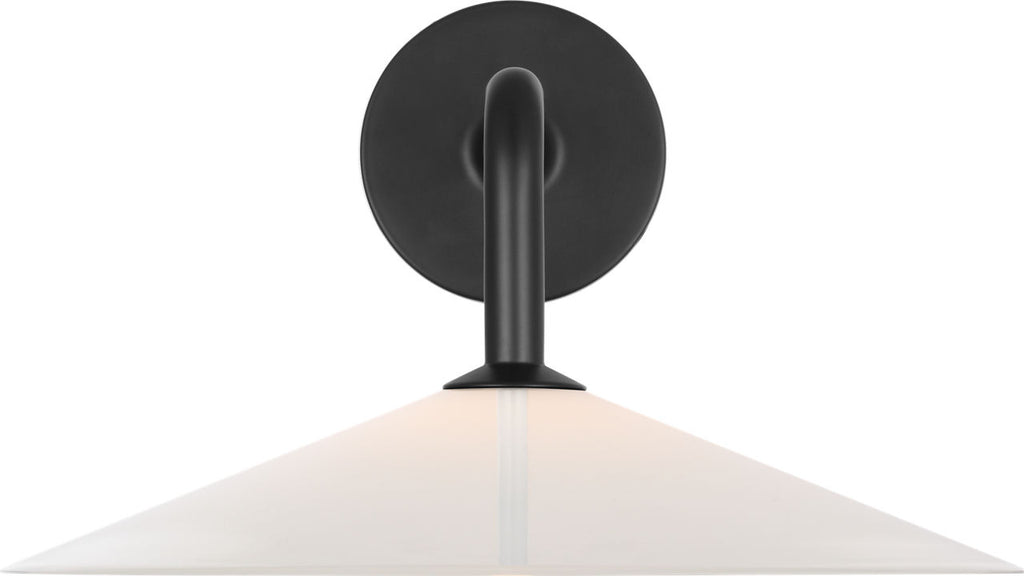 Ponce 9" Sconce | Modern Iron | Milk White Glass Shade