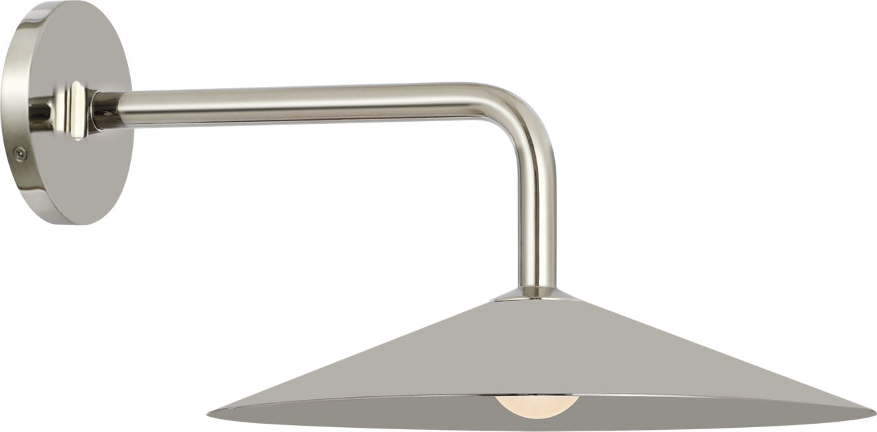 Ponce 9" Sconce | Polished Nickel | Polished Nickel Shade