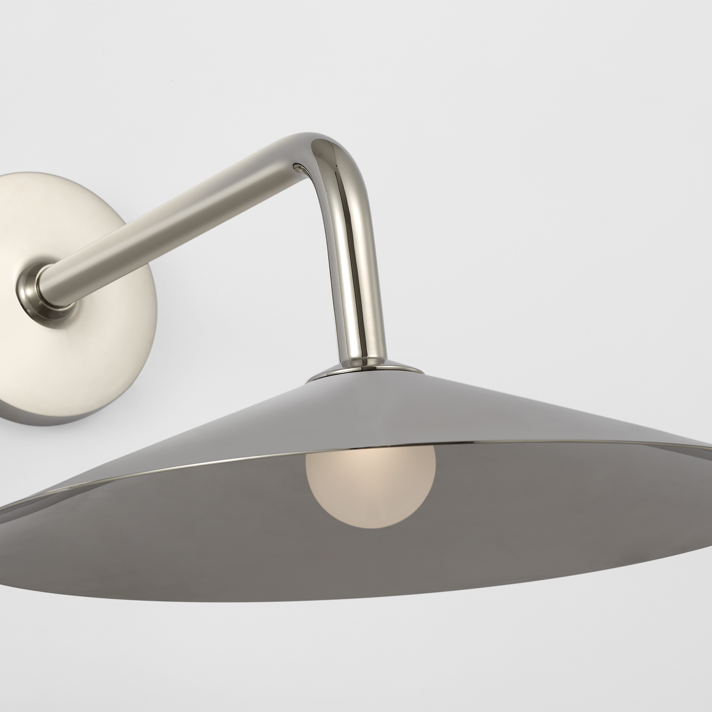 Ponce 9" Sconce | Polished Nickel | Polished Nickel Shade