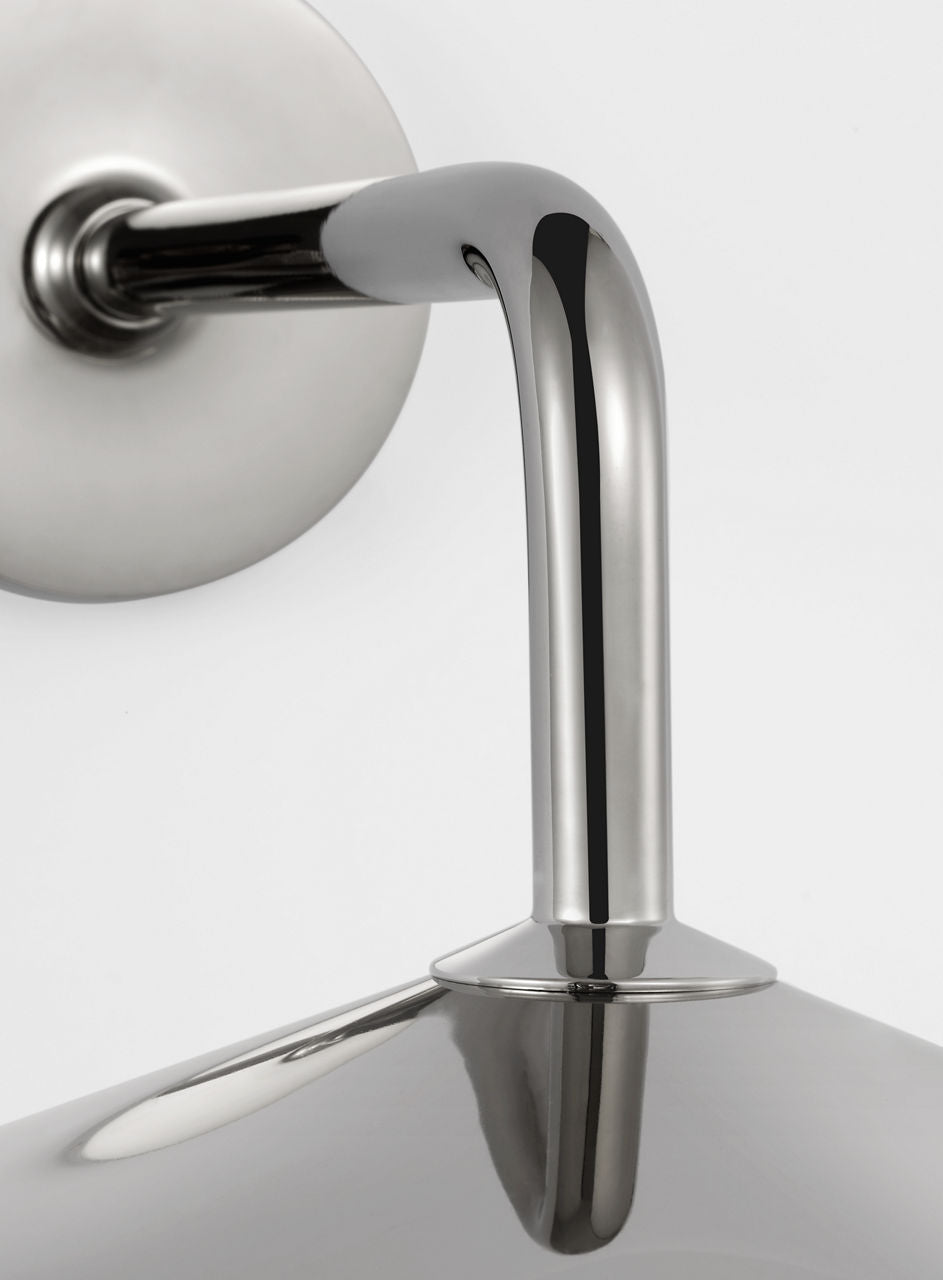 Ponce 9" Sconce | Polished Nickel | Polished Nickel Shade