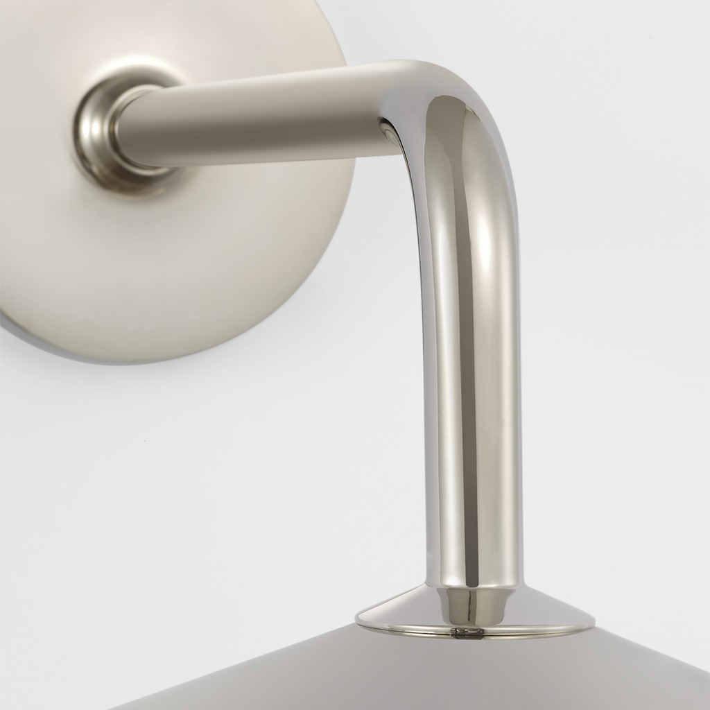 Ponce 9" Sconce | Polished Nickel | Polished Nickel Shade