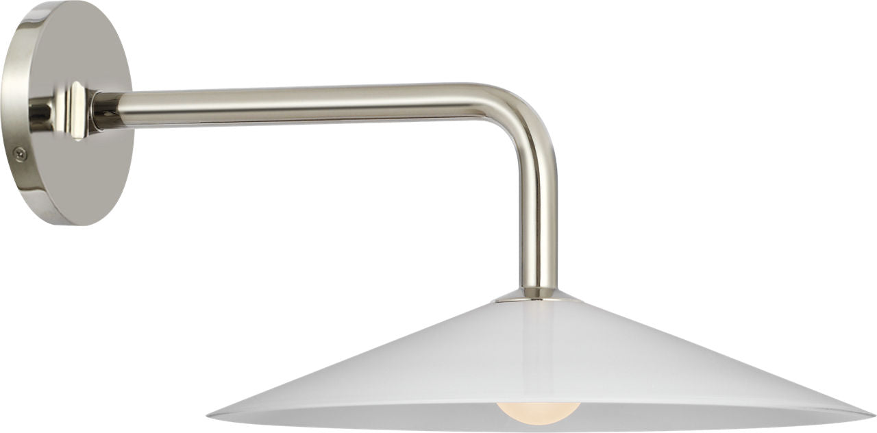 Ponce 9" Sconce | Polished Nickel | Milk White Glass Shade