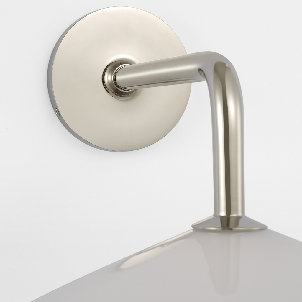 Ponce 9" Sconce | Polished Nickel | Milk White Glass Shade