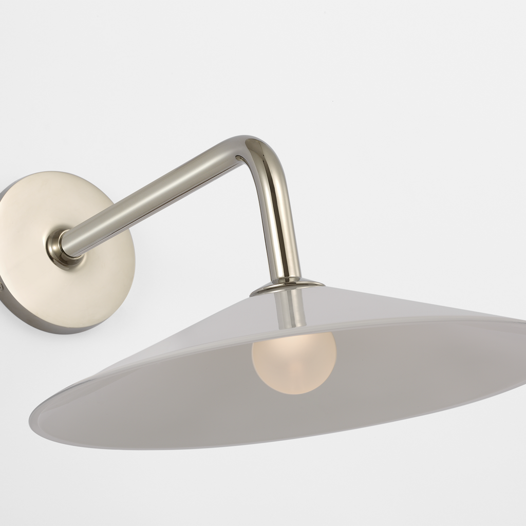 Ponce 9" Sconce | Polished Nickel | Milk White Glass Shade