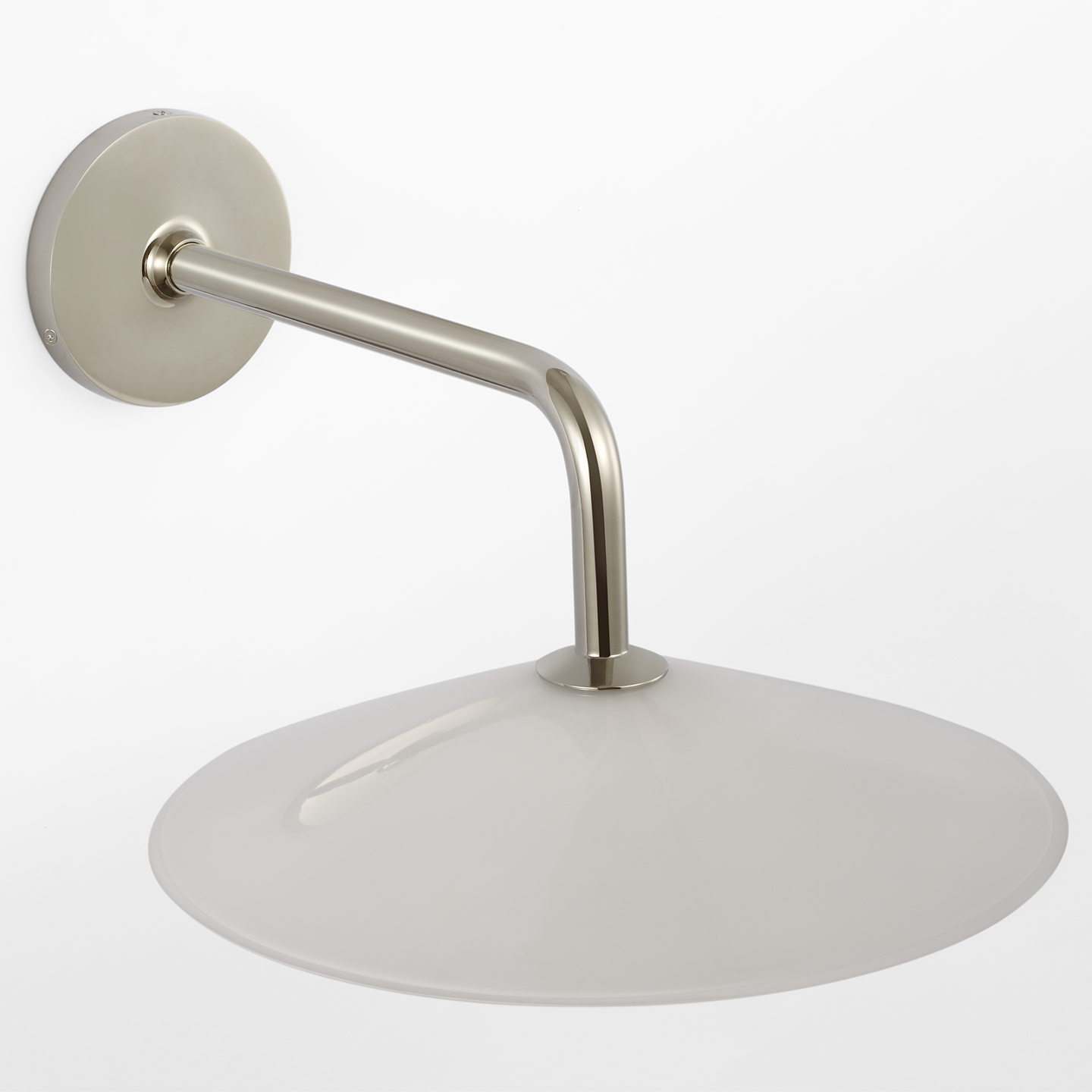 Ponce 9" Sconce | Polished Nickel | Milk White Glass Shade