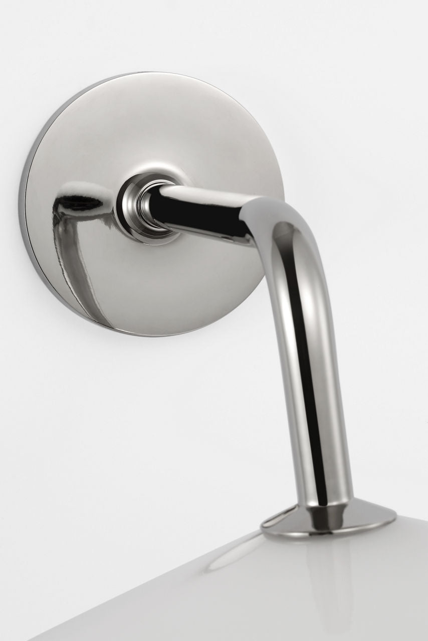 Ponce 9" Sconce | Polished Nickel | Milk White Glass Shade