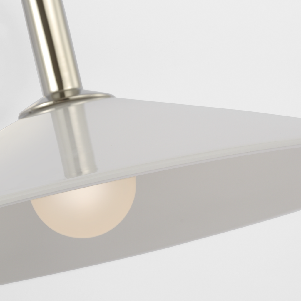Ponce 9" Sconce | Polished Nickel | Milk White Glass Shade