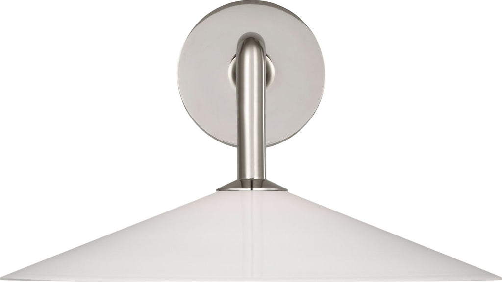 Ponce 9" Sconce | Polished Nickel | Milk White Glass Shade