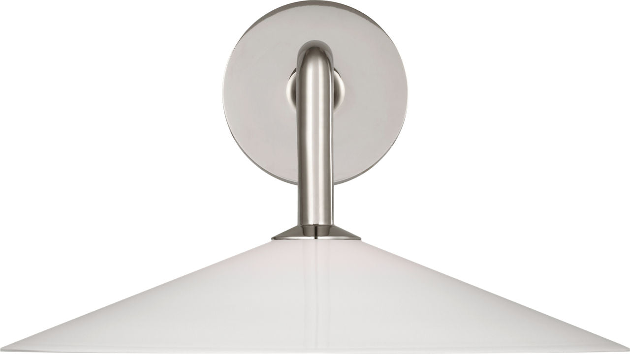 Ponce 9" Sconce | Polished Nickel | Milk White Glass Shade