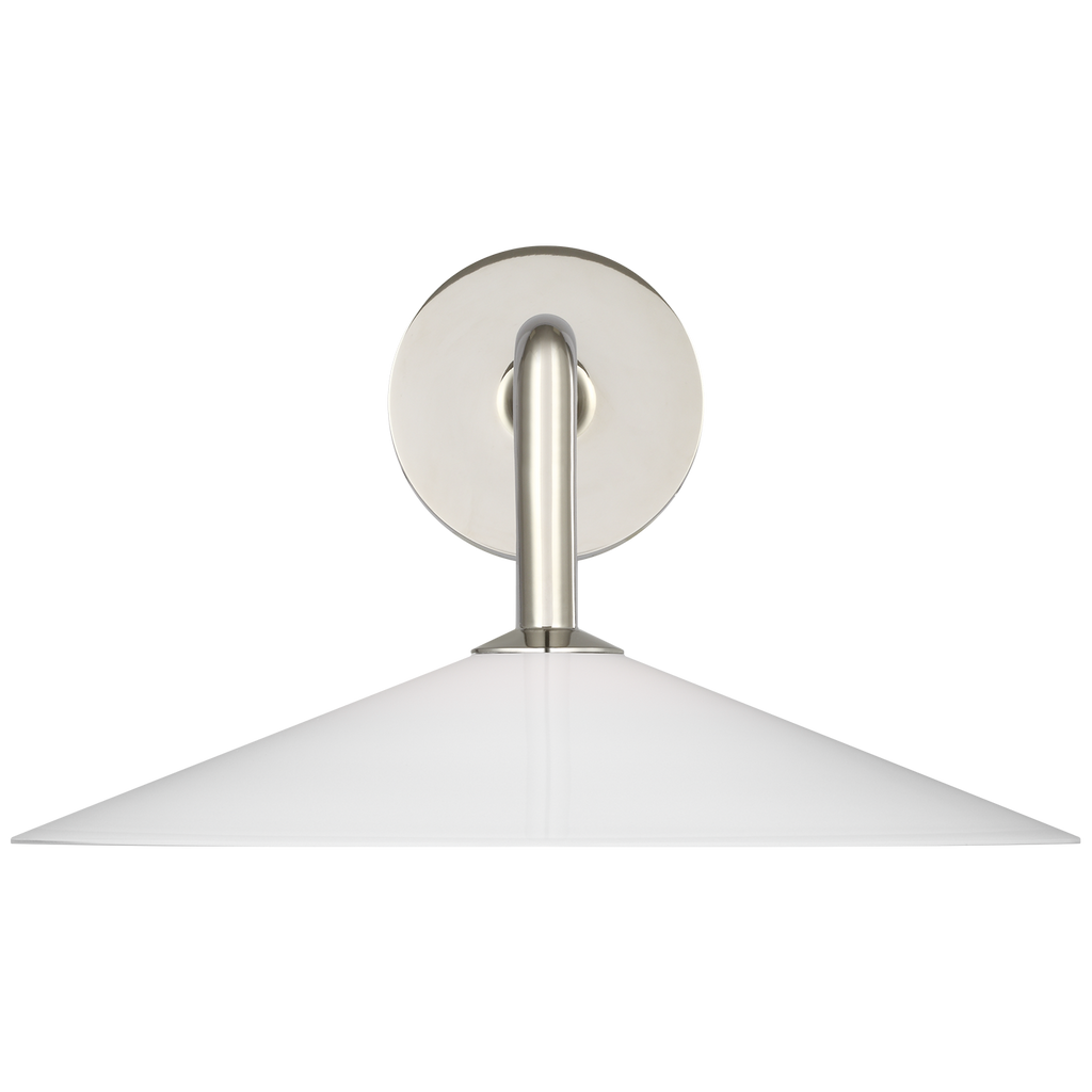 Ponce 9" Sconce | Polished Nickel | Milk White Glass Shade