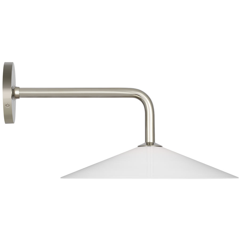 Ponce 9" Sconce | Polished Nickel | Milk White Glass Shade