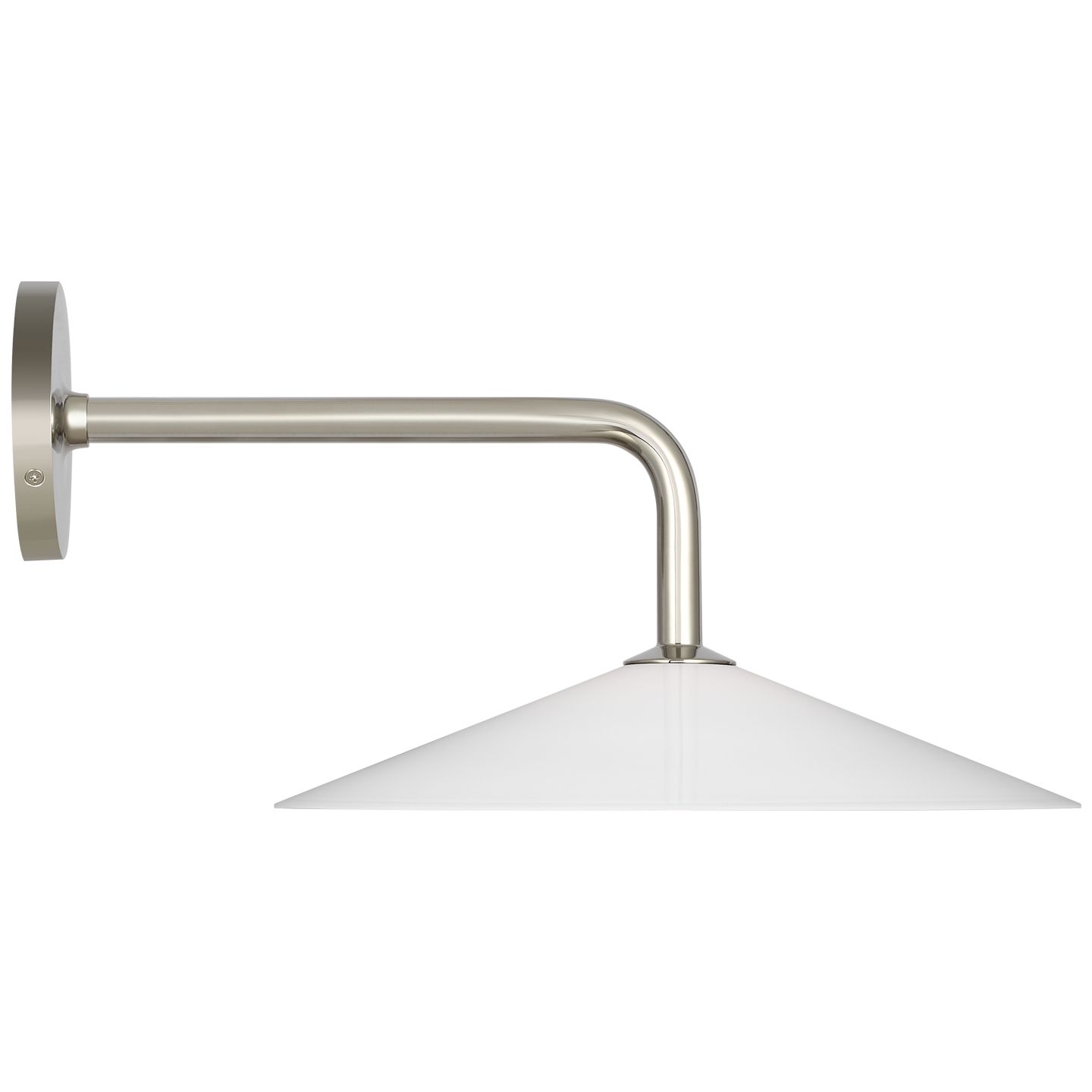 Ponce 9" Sconce | Polished Nickel | Milk White Glass Shade